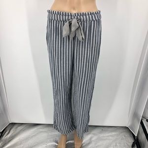 American Eagle Cotton Drawstring Pants Striped Sm